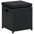 6-tlg. Garten-Lounge-Set mit Auflagen Poly Rattan Schwarz