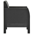 Gartenstuhl mit Kissen Anthrazit 63x65x76 cm PP Rattan