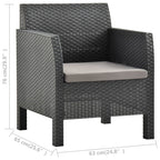 Gartenstuhl mit Kissen Anthrazit 63x65x76 cm PP Rattan