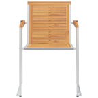 Gartenstühle mit Kissen 2 Stk. Massivholz Teak und Stahl