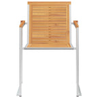 Gartenstühle mit Kissen 2 Stk. Massivholz Teak und Stahl