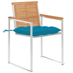 Gartenstühle mit Kissen 2 Stk. Massivholz Teak und Stahl