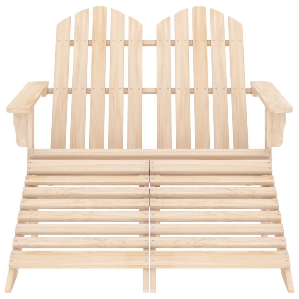 Adirondack-Gartenbank 2-Sitzer mit Fußteil Tannenholz