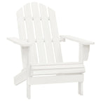 Adirondack-Gartenstuhl mit Fußstütze & Tisch Tannenholz Weiß
