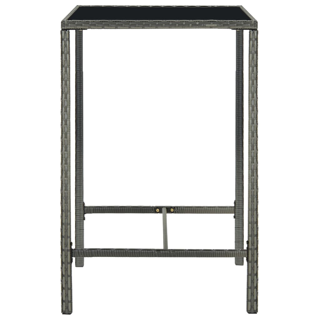 5-tlg. Gartenbar-Set Poly Rattan Grau