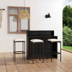 4-tlg. Gartenbar-Set mit Kissen Schwarz