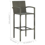 3-tlg. Gartenbar-Set Grau