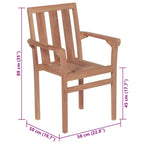 Gartenstühle 2 Stk. mit Taupe Kissen Teak Massivholz