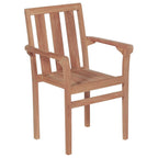 Gartenstühle 2 Stk. Graue Karomuster-Kissen Massivholz Teak