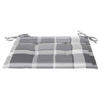 Gartenstühle 2 Stk. Graue Karomuster-Kissen Massivholz Teak