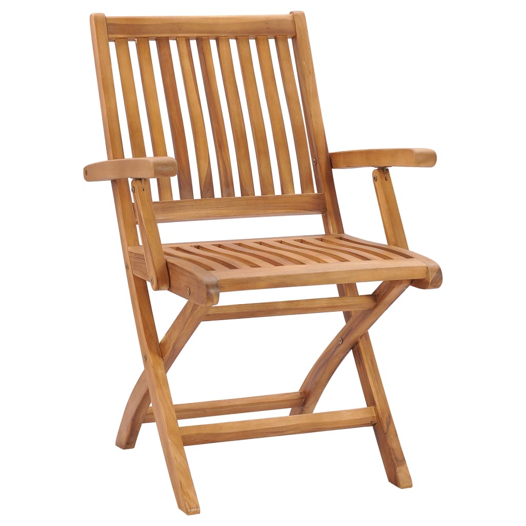 Gartenstühle 2 Stk. mit Grauen Kissen Massivholz Teak