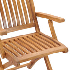Gartenstühle 2 Stk. mit Beige Kissen Massivholz Teak