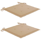 Gartenstühle 2 Stk. mit Beige Kissen Teak Massivholz