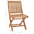 Gartenstühle 2 Stk. Graue Karomuster-Kissen Massivholz Teak