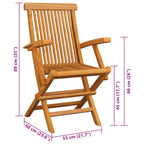 Gartenstühle mit Taupe Kissen 2 Stk. Massivholz Teak