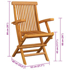 Gartenstühle mit Weinroten Kissen 2 Stk. Massivholz Teak