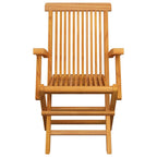 Gartenstühle mit Anthrazit Kissen 3 Stk. Massivholz Teak