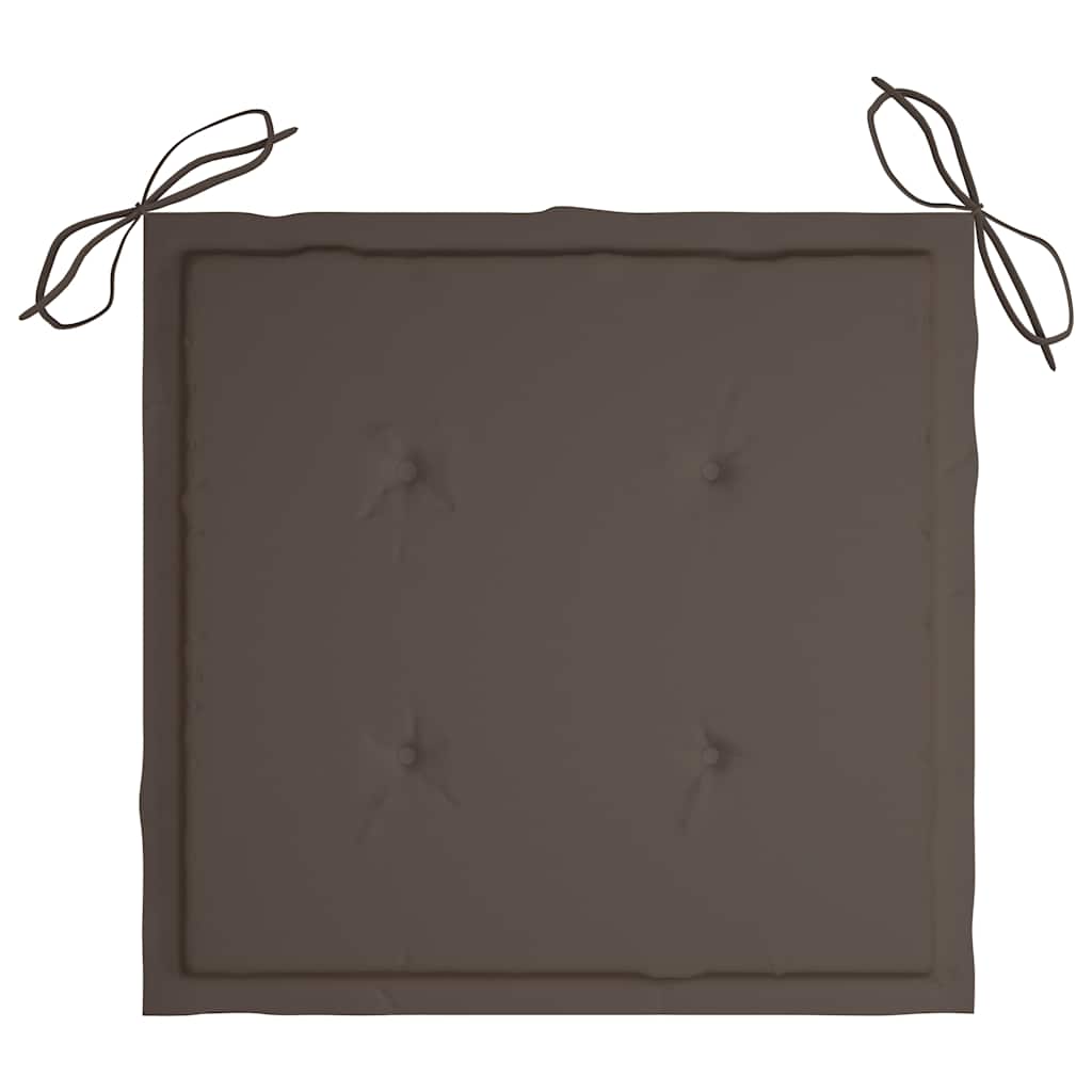Gartenstühle mit Taupe Kissen 6 Stk. Massivholz Teak