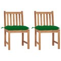 Gartenstühle 2 Stk. mit Kissen Massivholz Teak