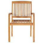 Gartenstühle 2 Stk. mit Cremeweißen Kissen Massivholz Teak