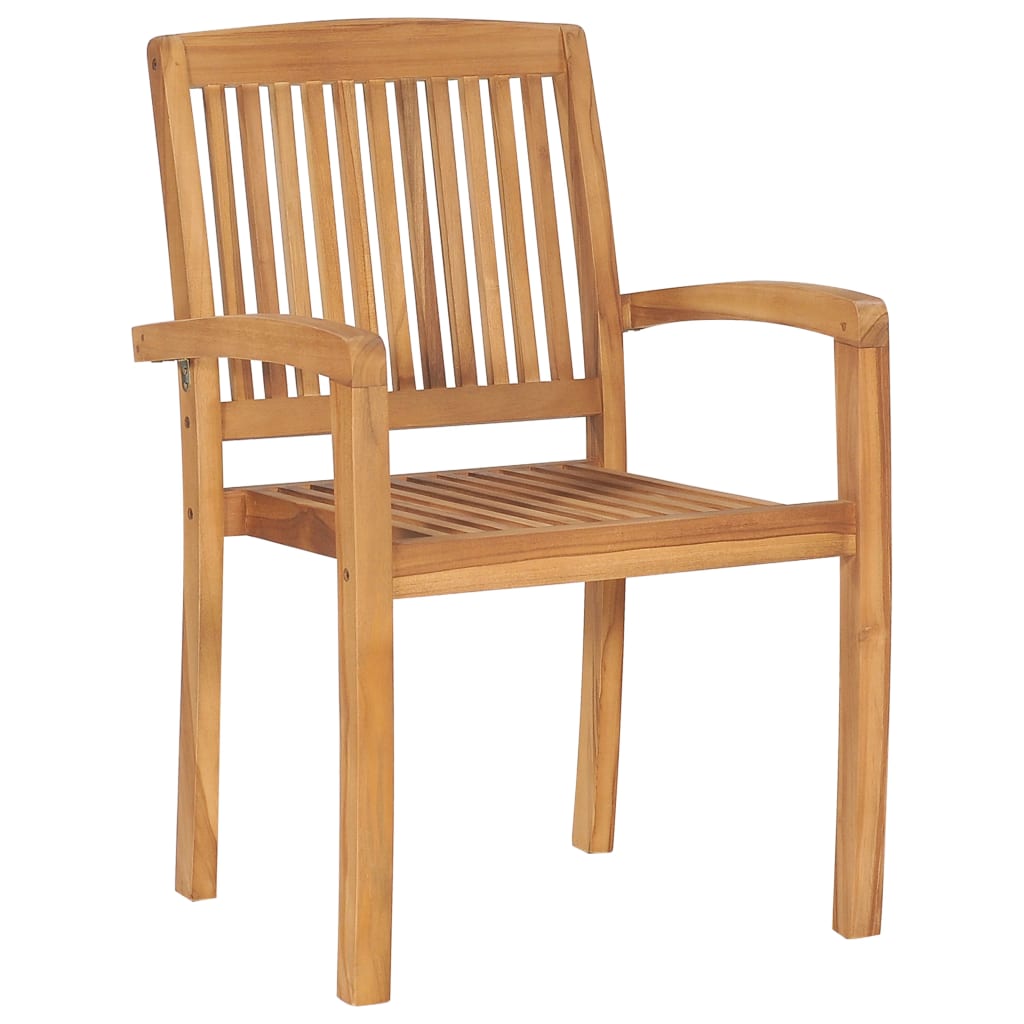 Gartenstühle 2 Stk. mit Blauen Kissen Massivholz Teak
