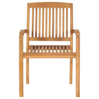 Gartenstühle 2 Stk. mit Taupe Kissen Massivholz Teak