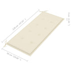 Stapelbare Gartenbank mit Auflage 128,5 cm Massivholz Teak