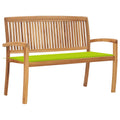 Stapelbare Gartenbank mit Auflage 128,5 cm Massivholz Teak