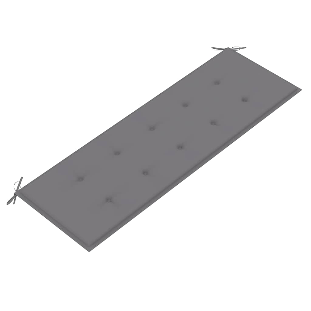Stapelbare Gartenbank mit Auflage 159 cm Massivholz Teak