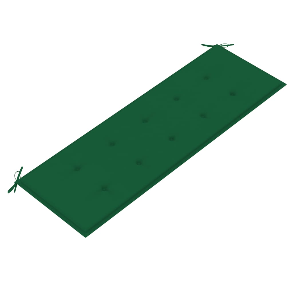 Stapelbare Gartenbank mit Auflage 159 cm Massivholz Teak