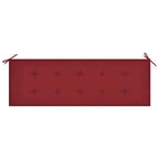 Stapelbare Gartenbank mit Auflage 159 cm Massivholz Teak