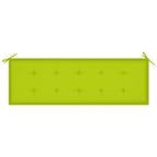Stapelbare Gartenbank mit Auflage 159 cm Massivholz Teak