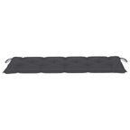 Stapelbare Gartenbank mit Auflage 159 cm Massivholz Teak