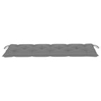 Stapelbare Gartenbank mit Auflage 159 cm Massivholz Teak