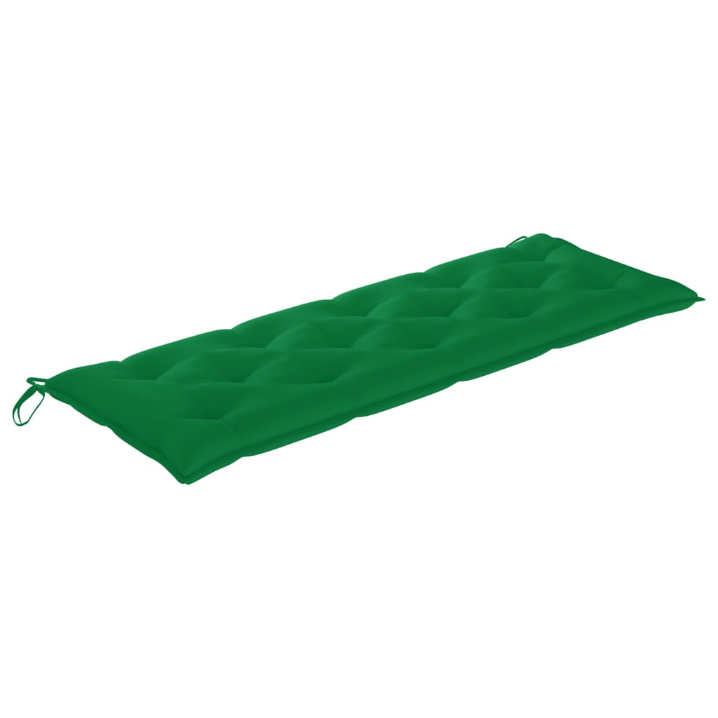 Stapelbare Gartenbank mit Auflage 159 cm Massivholz Teak