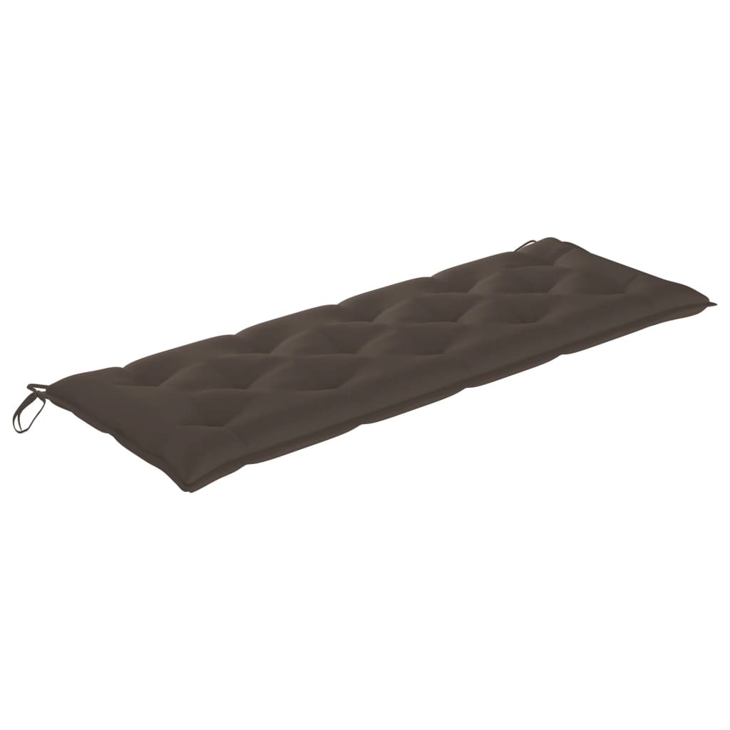 Stapelbare Gartenbank mit Auflage 159 cm Massivholz Teak