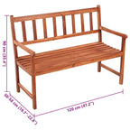 Gartenbank mit Auflage 120 cm Massivholz Akazie