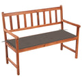 Gartenbank mit Auflage 120 cm Massivholz Akazie