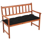 Gartenbank mit Auflage 120 cm Massivholz Akazie