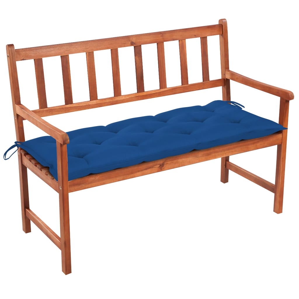Gartenbank mit Auflage 120 cm Massivholz Akazie