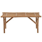 Klappbare Gartenbank mit Auflage 118 cm Bambus