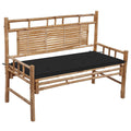 Gartenbank mit Auflage 120 cm Bambus