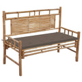 Gartenbank mit Auflage 120 cm Bambus