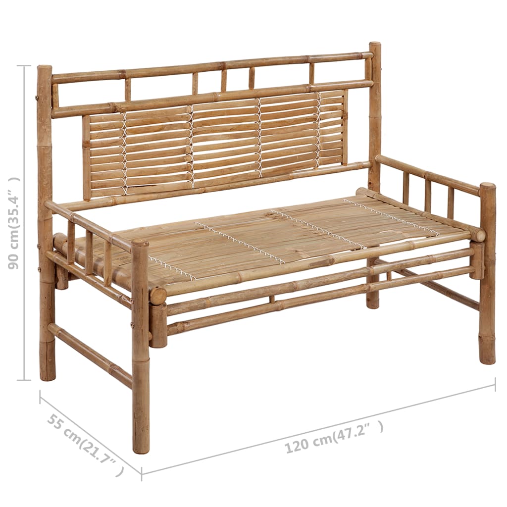Gartenbank mit Auflage Bambus