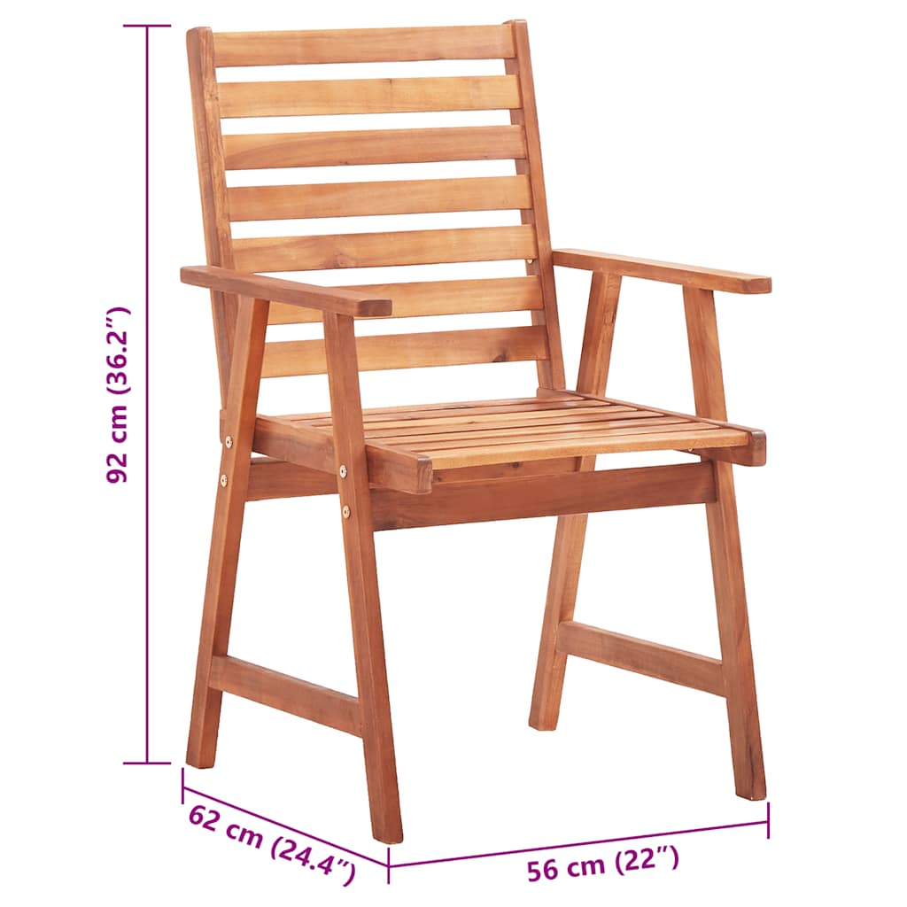 Garten-Essstühle 3 Stk. mit Kissen Massivholz Akazie