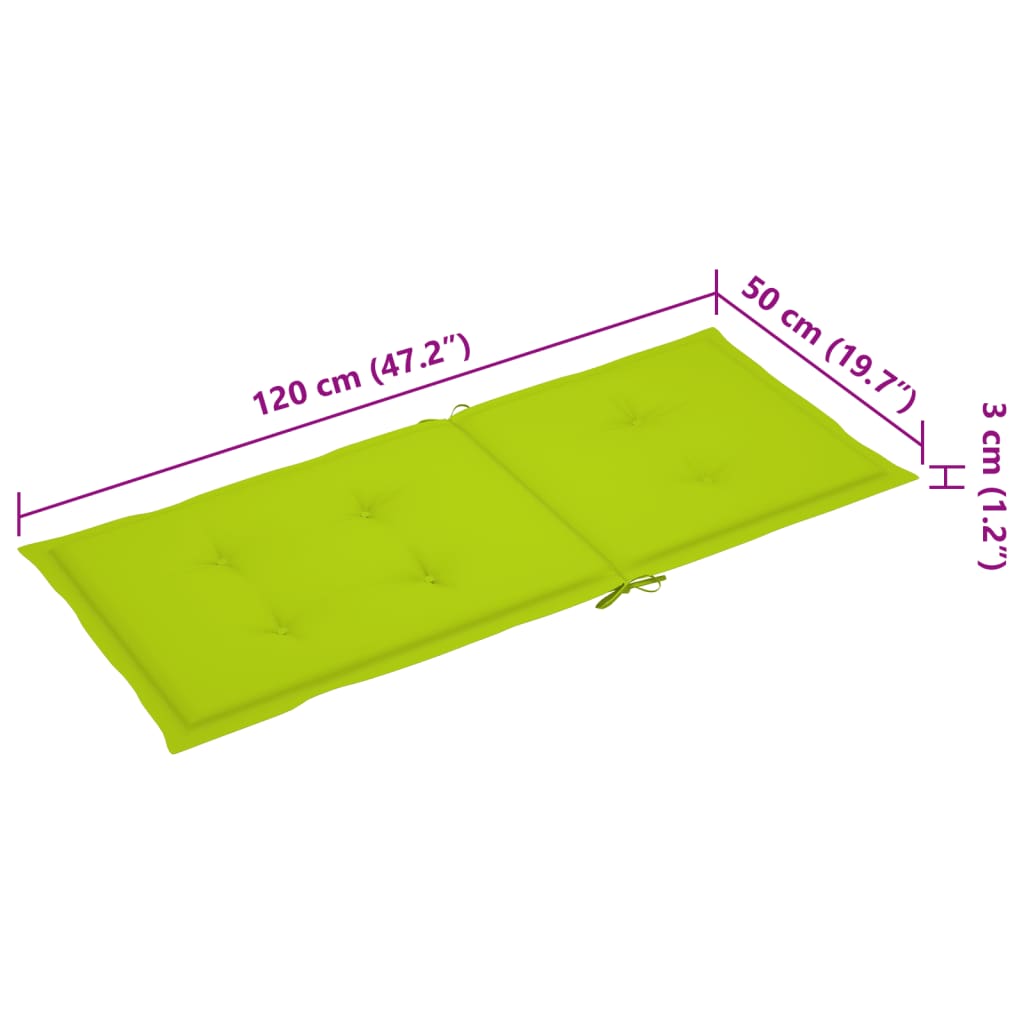 Verstellbare Gartenstühle 3 Stk. mit Auflagen Massivholz Akazie