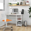Computertisch Weiß 105x50x72 cm MDF und Metall