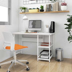 Computertisch Weiß 105x50x72 cm MDF und Metall