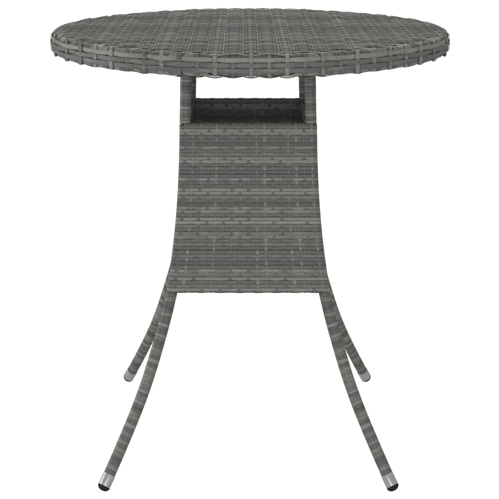 9-tlg. Garten-Sofagarnitur mit Auflagen Poly Rattan Grau