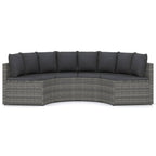 4-tlg. Garten-Sofagarnitur mit Auflagen Poly Rattan Grau